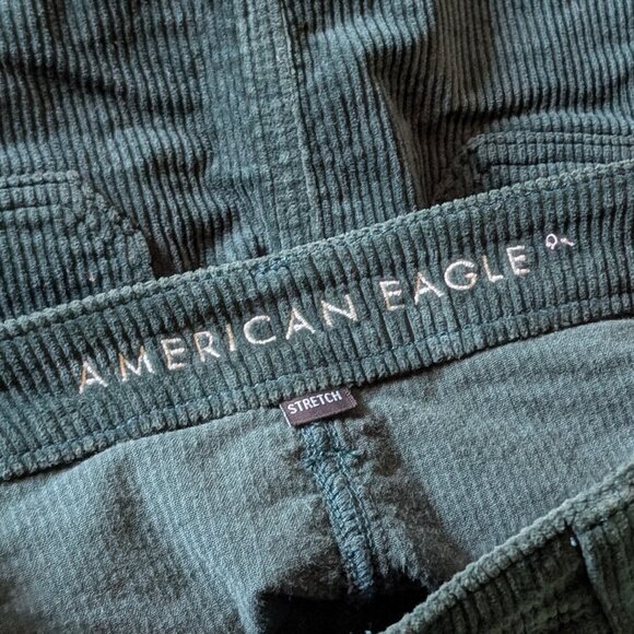 American Eagle Dark Green Corduroy Button-Front Skirt Size 0 Reg - Picture 9 of 13